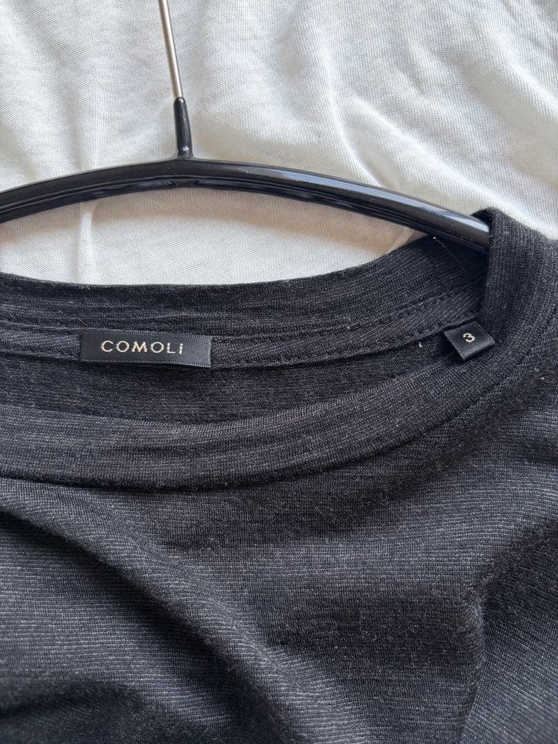 COMOLI（コモリ）サマーウール 半袖Tシャツ チャコール size3 ②