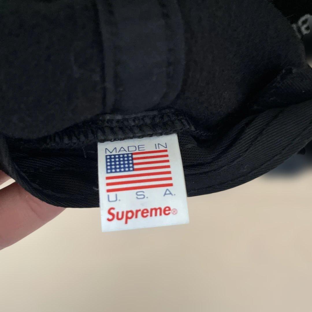 SUPREME フリースキャップ 黒 Sロゴ