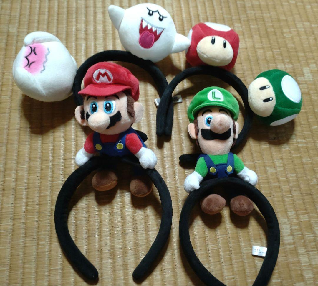 USJカチューシャまとめ売り　マリオ　ルイージ　テレサ　キノコ