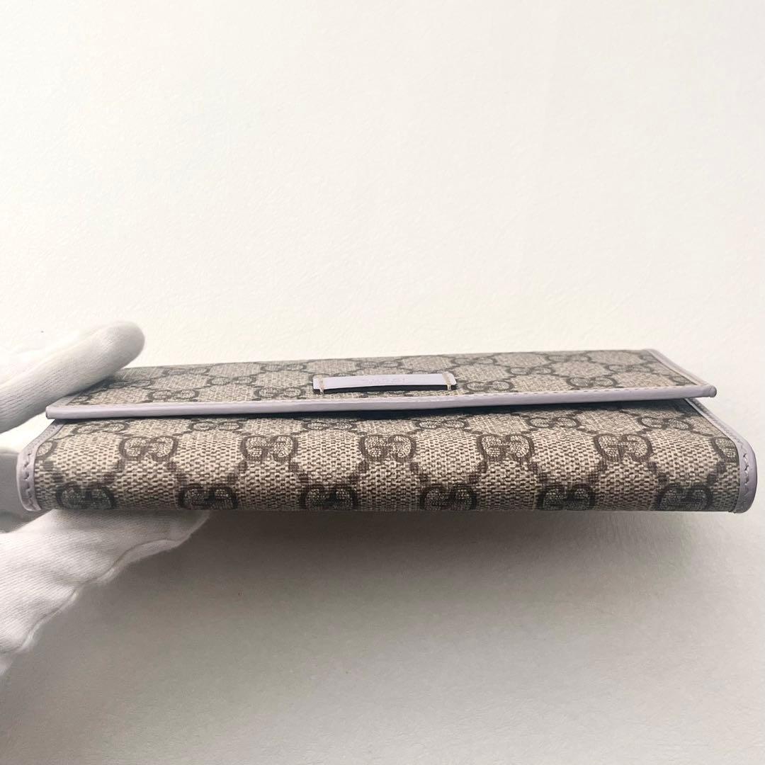 GUCCI グッチ フラップ 長財布　PVC　3つ折り財布 美品　0202-⑤