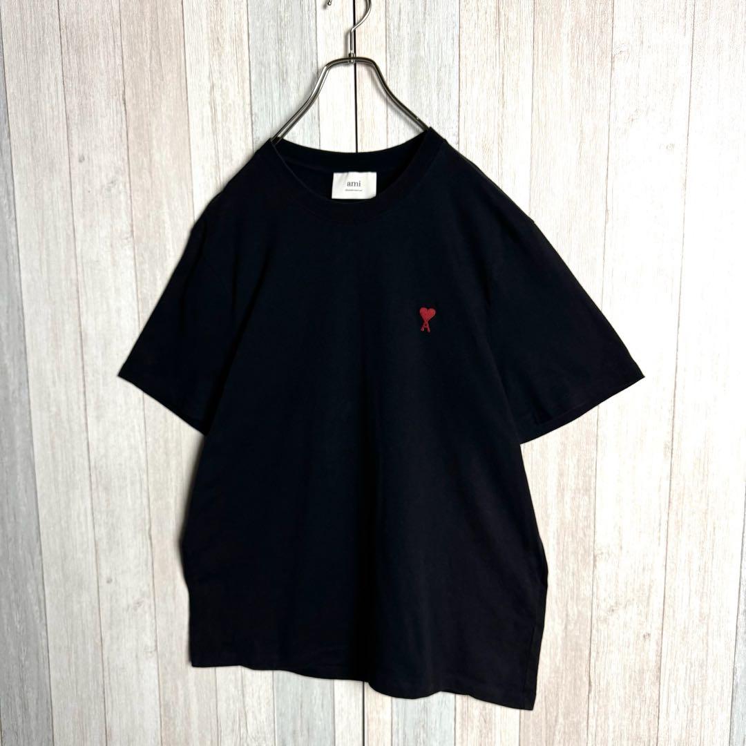 3877【未使用級・極美品・QR鑑定済・2XL】アミ 刺繍ハートロゴ Tシャツ