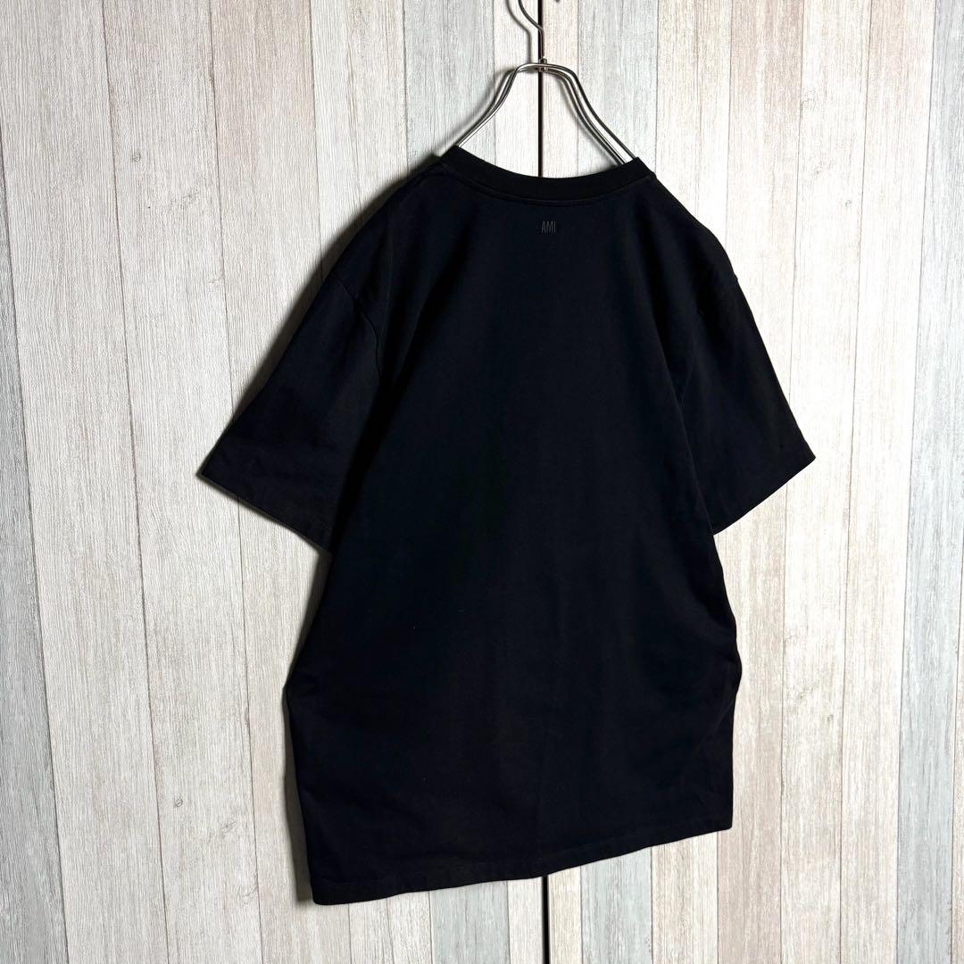 3877【未使用級・極美品・QR鑑定済・2XL】アミ 刺繍ハートロゴ Tシャツ