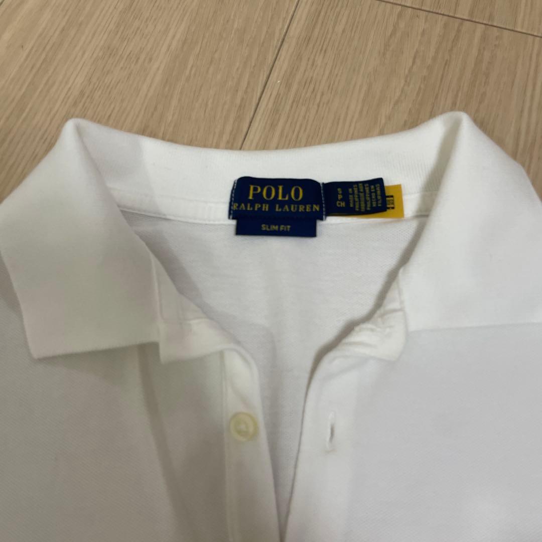 【美品！S】Polo Ralph Lauren スリムフィット ポロシャツ 白