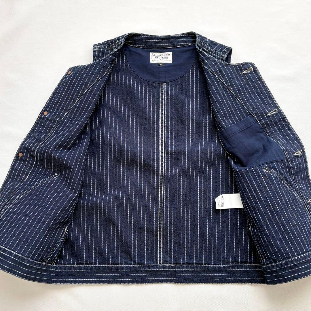Schottショット オールドヒッコリーデニムベスト ジレ