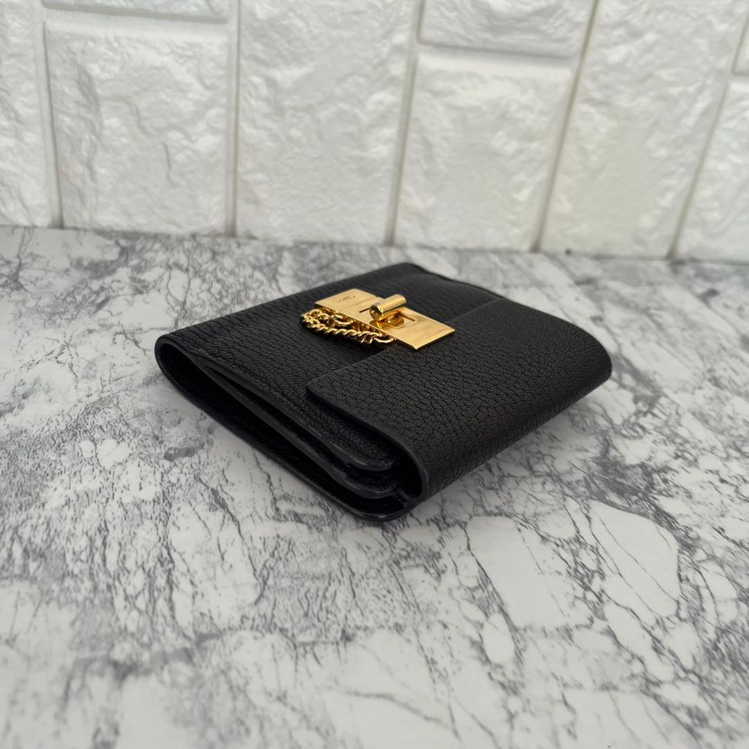 美品 Chloe クロエ ドリュー レザー 二つ折り財布 ミニ財布 ブラック 黒