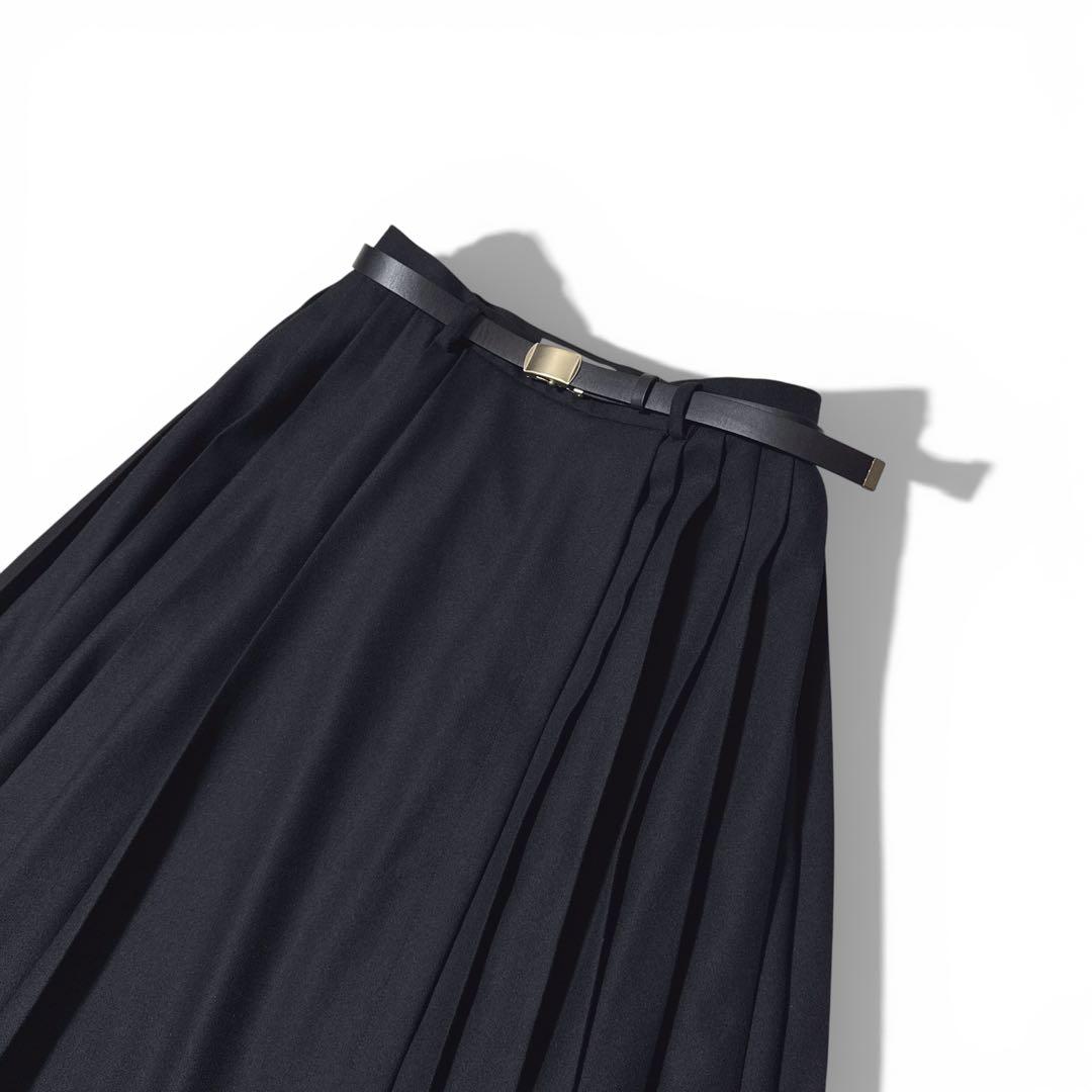 極美品✨25AW　定価7.8万　エブール　ウールポプリン プリーツスカート　38