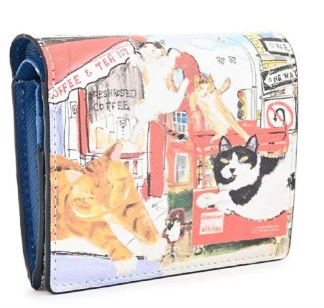 【新品・タグ付】マンハッタナーズ 二つ折り財布 猫デザイン　箱付き