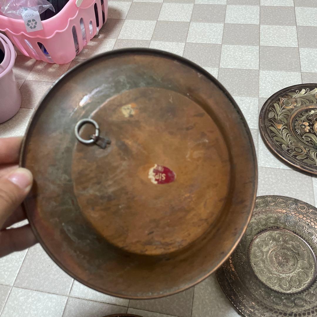 トルコ土産 銅製 トレー 飾り皿 プレート