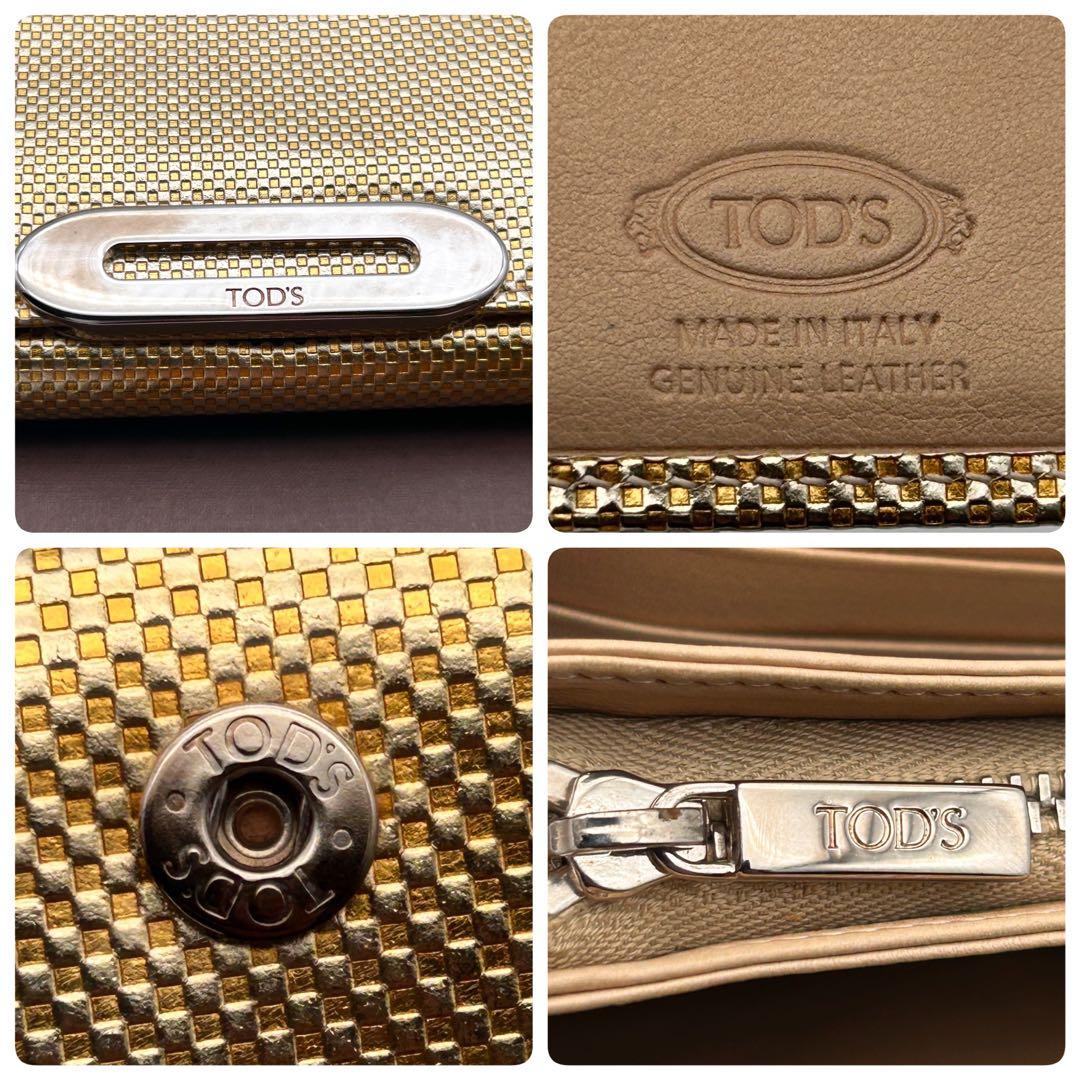 TOD'S ゴールド メッシュ二つ折り財布 トッズ 折り財布
