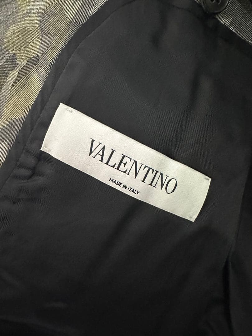 【美品】VALENTINO 花柄カモフラージュ テーラードジャケット グリーン