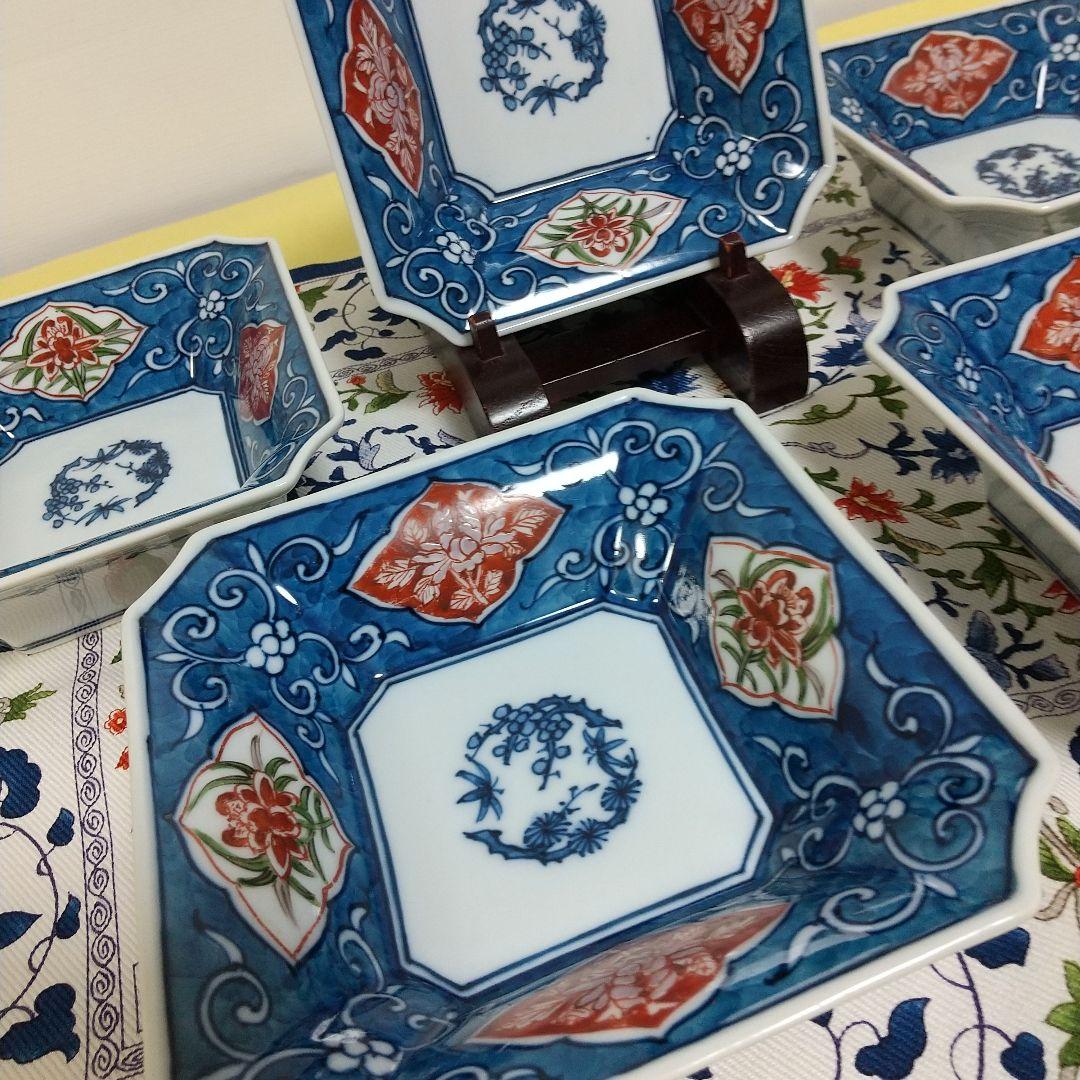 リ*ル様 源右衛門⭐️古伊万里風唐草 角小鉢 (角切型)5個組