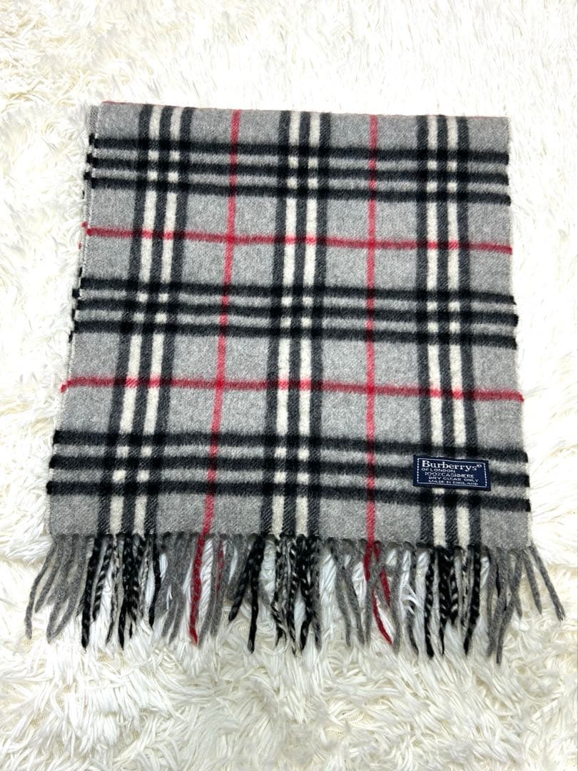 Burberrys マフラー　ノバチェック　グレー　カシミヤ100
