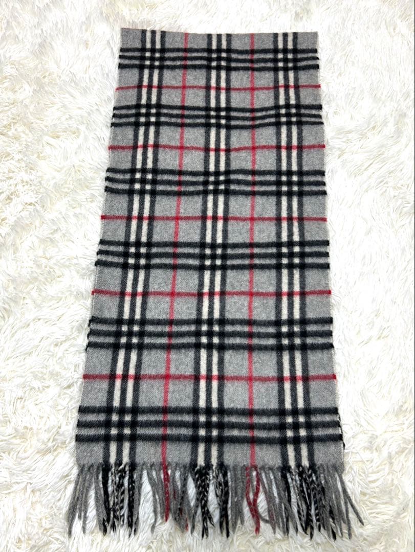 Burberrys マフラー　ノバチェック　グレー　カシミヤ100