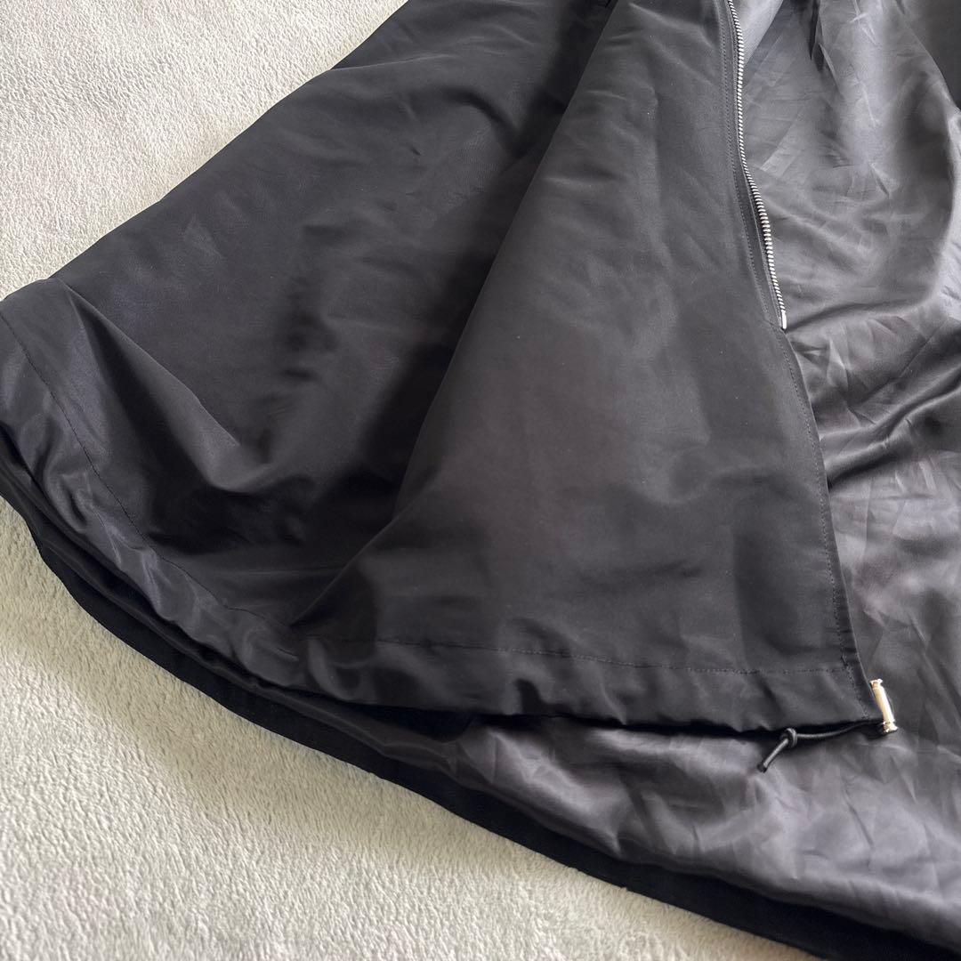 極美品✨️バースデーバッシュ フリル ボンディング風 ドロスト 黒／ロングコート
