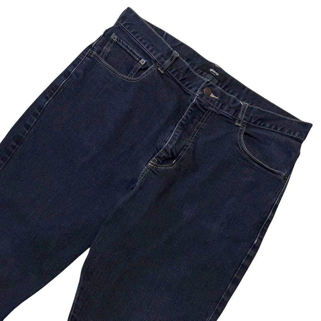 glamb 裾リブ ストレッチ サルエル ポリー デニム パンツ ジーンズ L