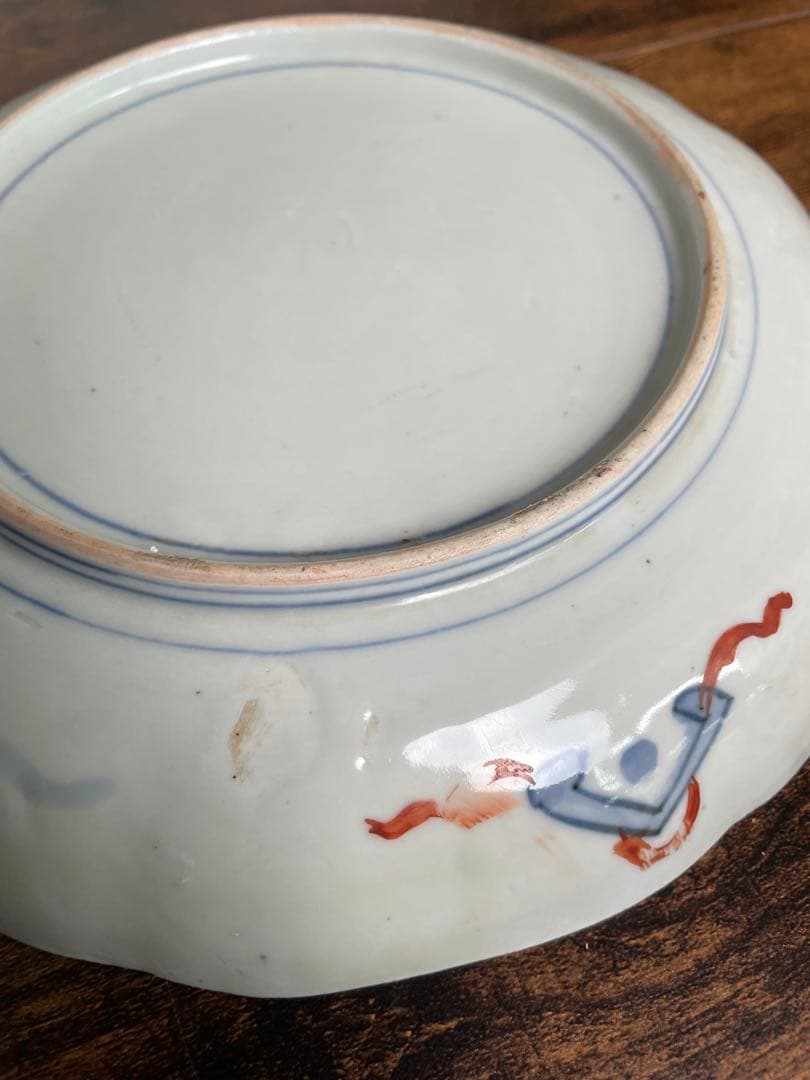 古伊万里 赤絵風景画七寸皿 二客 大皿/お皿/中皿 22