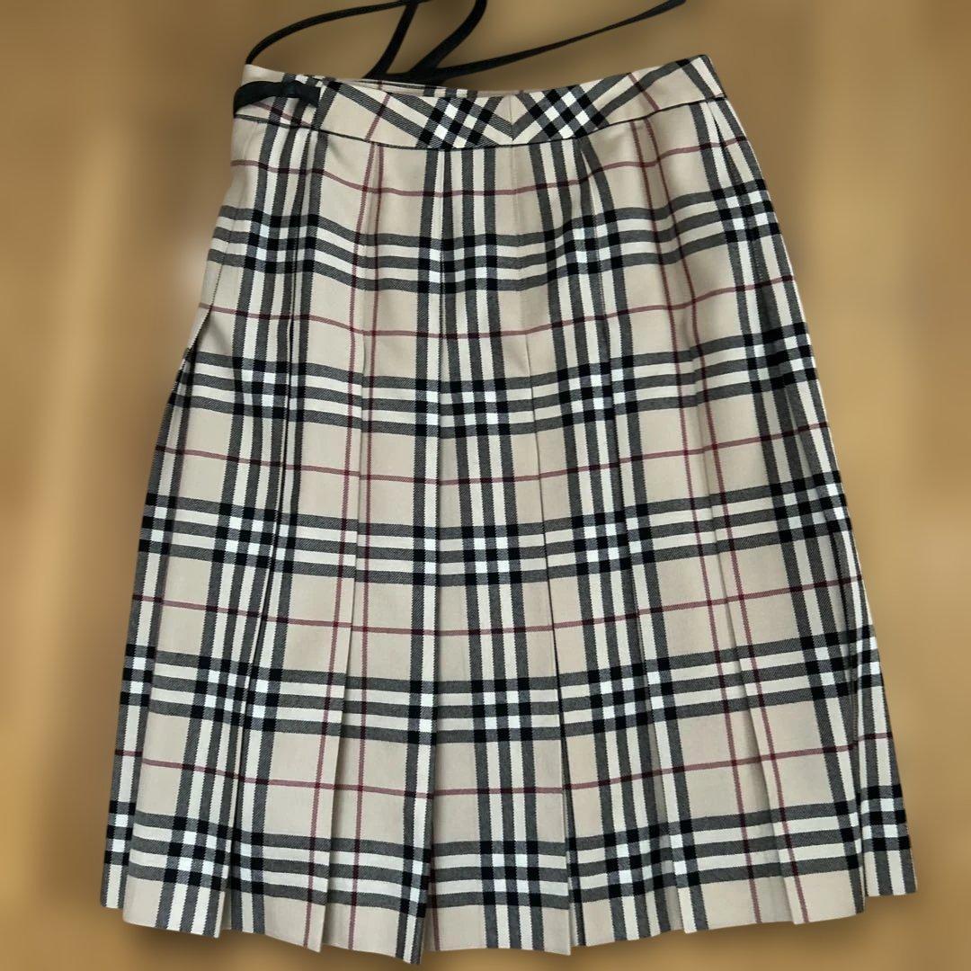 BURBERRY チェック柄 プリーツ巻スカート 38
