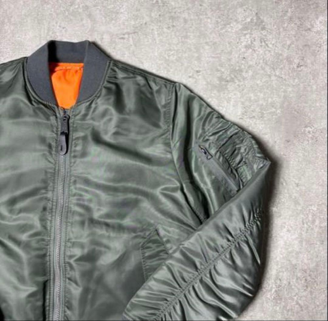 極美品 ALPHA INDUSTRIES MA-1 カーキ リバーシブル L