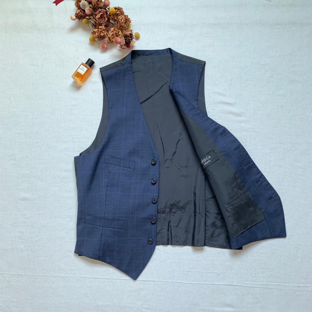 極美品　EPOCA UOMO　テーラードジャケット　ベストセット　背抜き　XL
