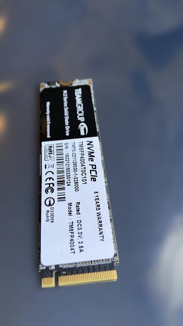 爆速・大容量 Teamgroup 4TB NVMe SSD 2枚 (計8TB)