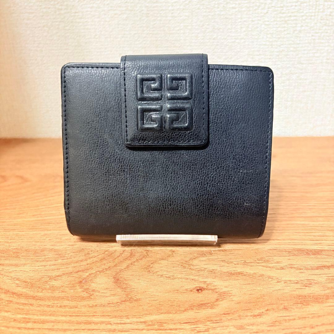 GIVENCHY ジバンシー 二つ折り財布 がま口 黒 コンパクト財布