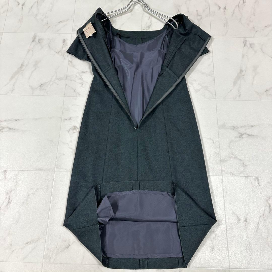 【美品】Sybilla シビラ　半袖ワンピース ダークグレー L相当Aライン