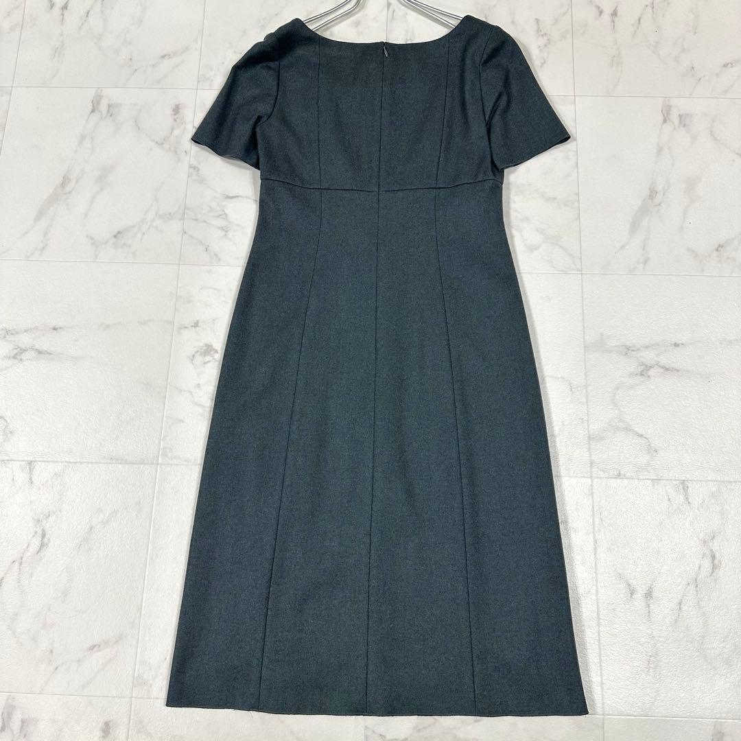【美品】Sybilla シビラ　半袖ワンピース ダークグレー L相当Aライン
