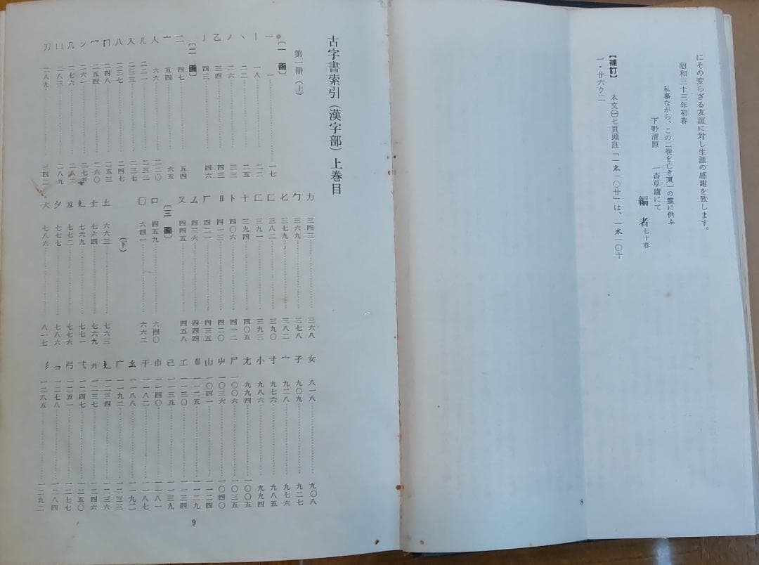 『古字書綜合索引』上下巻（長島豊太郎編、日本古典全集刊行会発行）