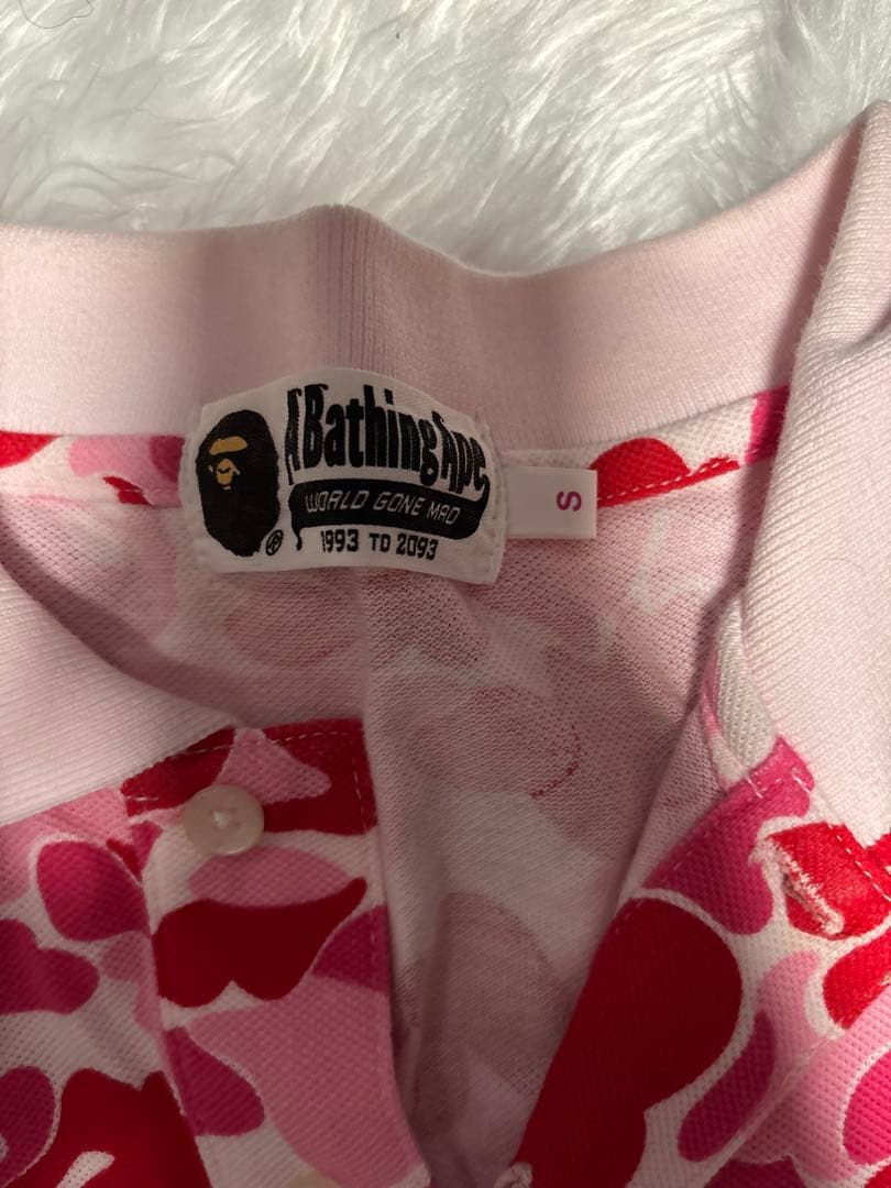 A Bathing Ape 半袖ポロシャツ S ピンク系カモフラージュ