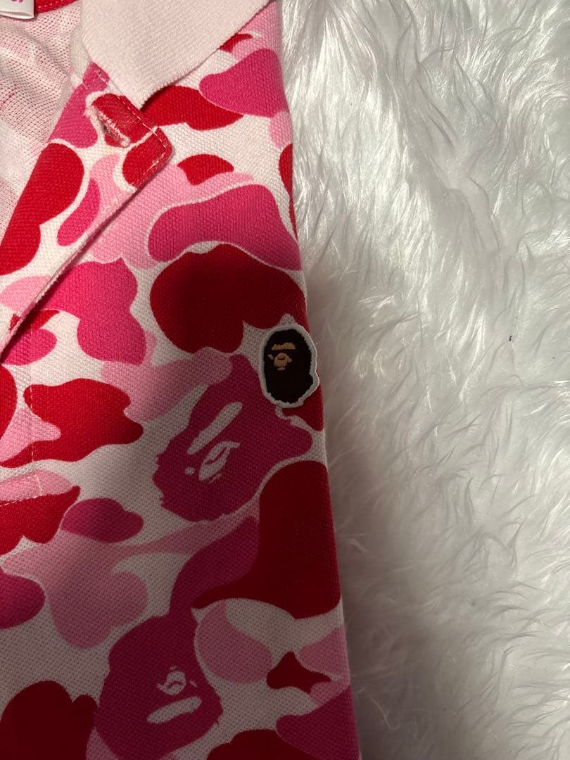 A Bathing Ape 半袖ポロシャツ S ピンク系カモフラージュ