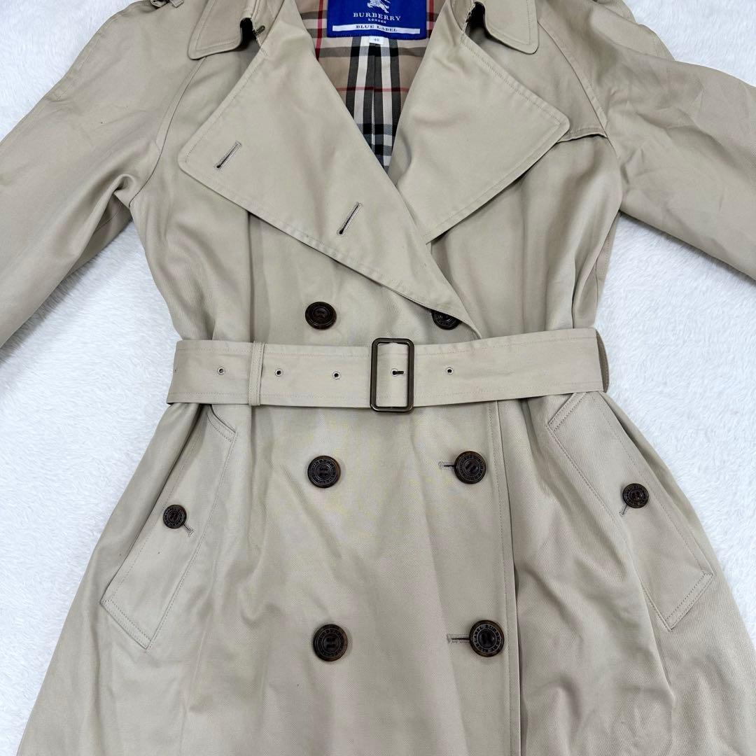 バーバリーブルーレーベル トレンチコート ノバチェック ロング丈 40（L）
