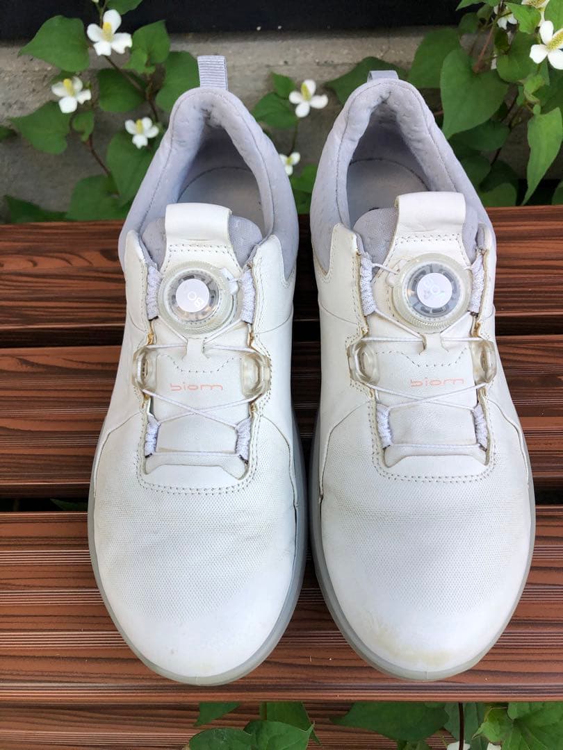 339番 ecco ゴルフシューズ ホワイト37 23.5cmスパイクレス