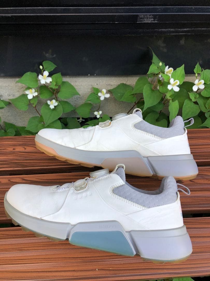 339番 ecco ゴルフシューズ ホワイト37 23.5cmスパイクレス