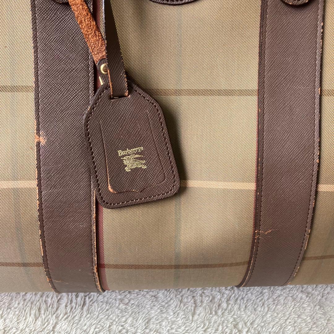 BURBERRY タマムシ色　ボストンバッグ