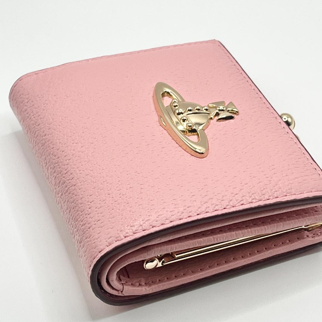 未使用 人気Vivienne Westwood 二つ折り がま口 定番 ピンク