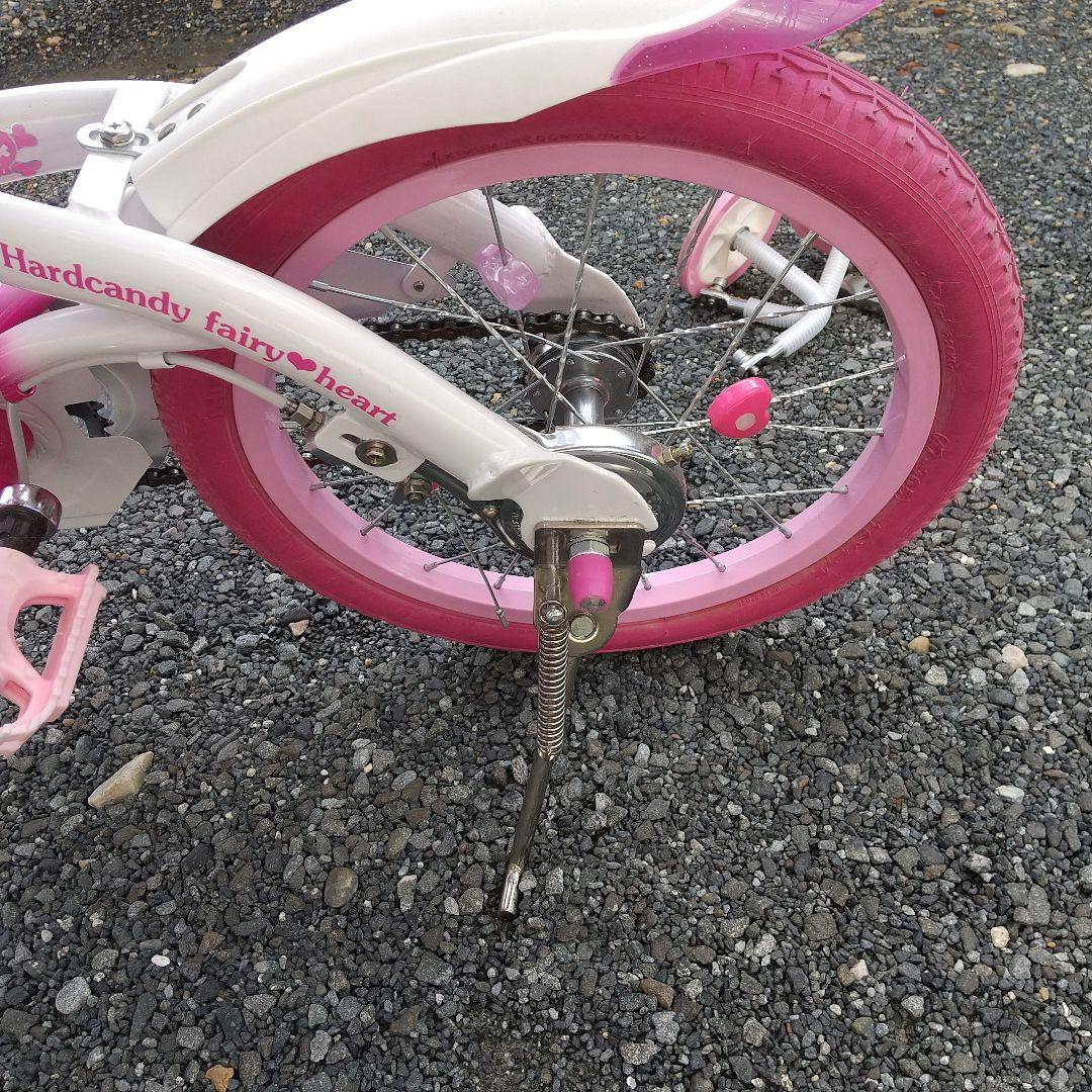 引取限定 幼児用自転車 16インチ ハートモチーフ ピンク 補助輪付き
