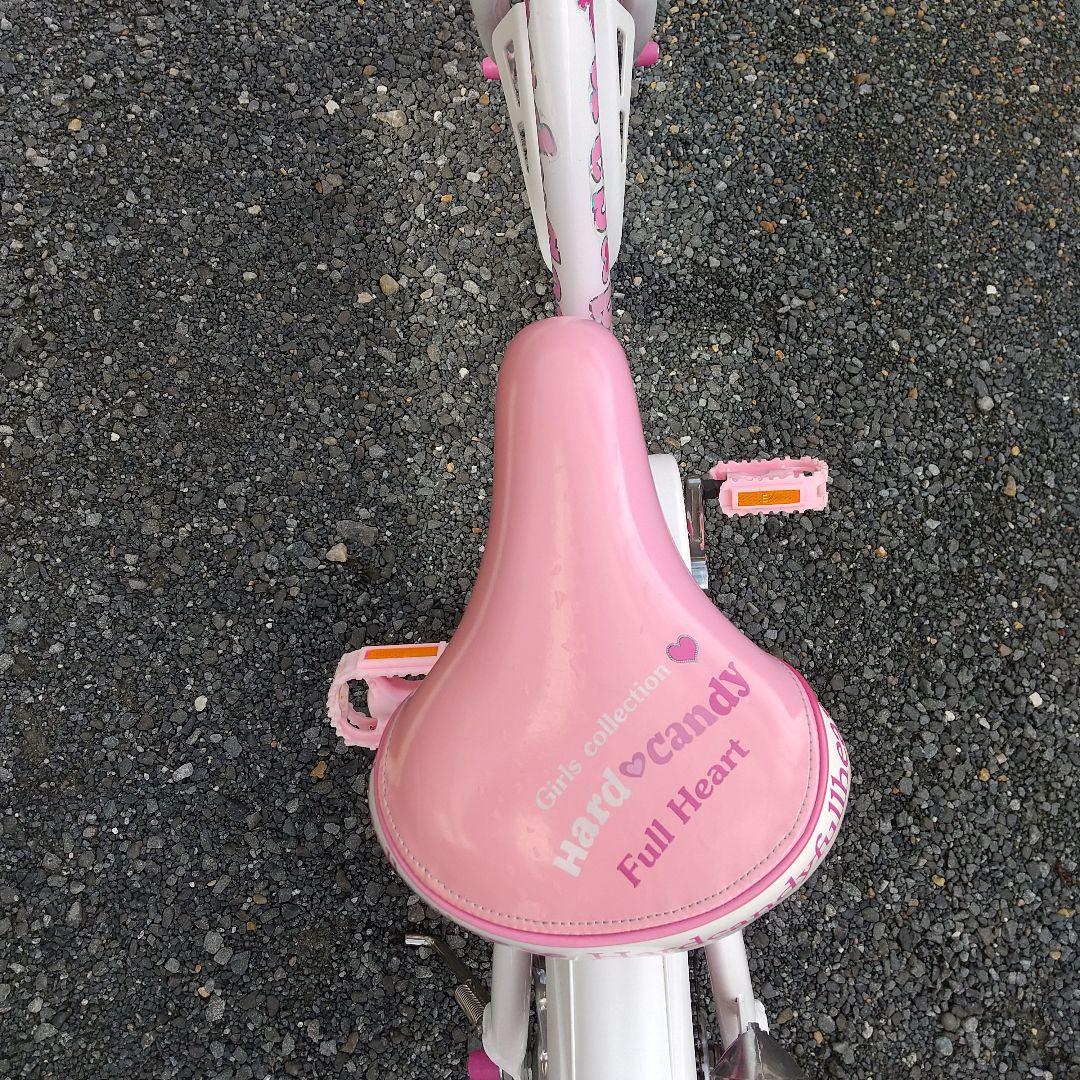 引取限定 幼児用自転車 16インチ ハートモチーフ ピンク 補助輪付き