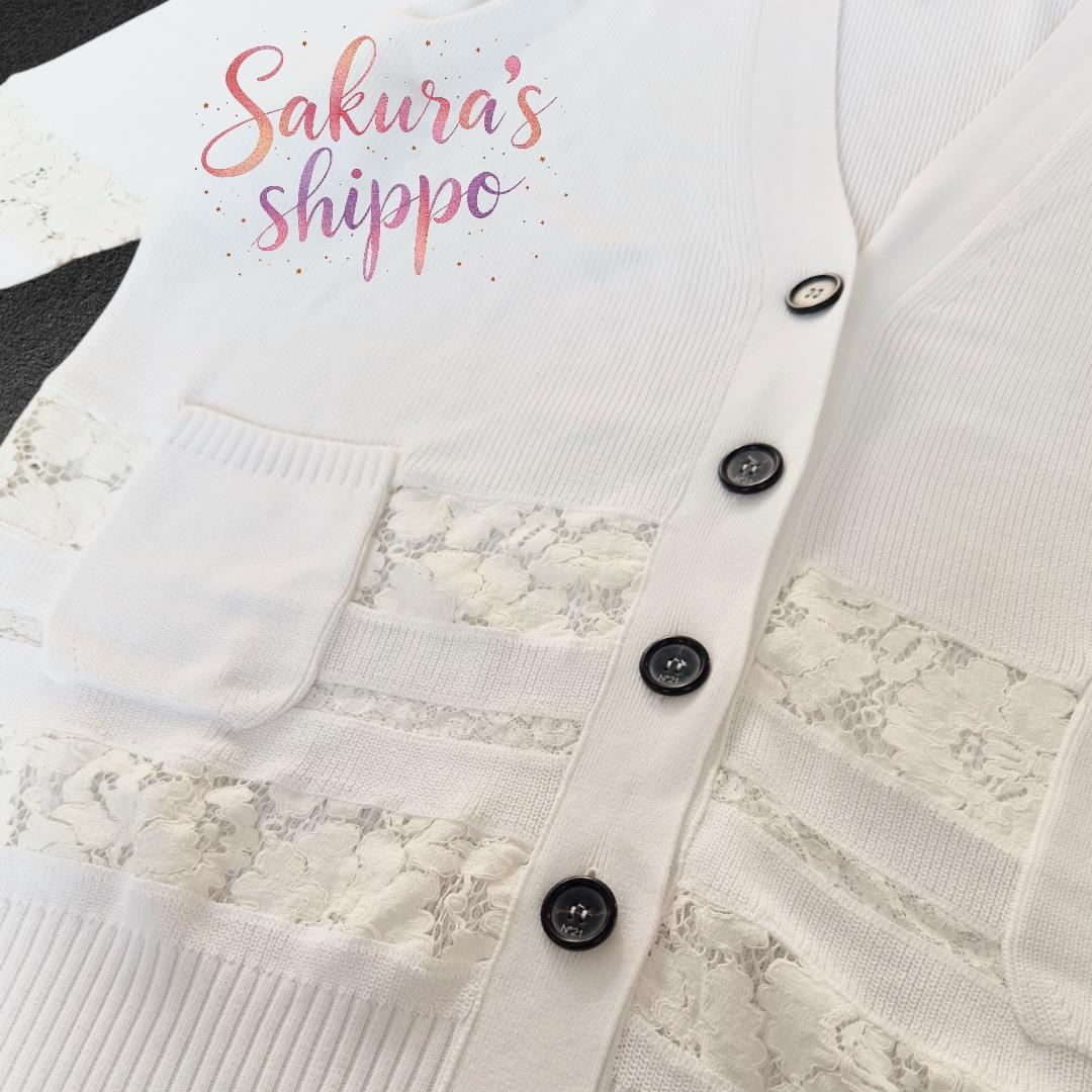 SALE❤️超美品 N°21 ヌメロヴェントゥーノ　オーバー カーディガン 44