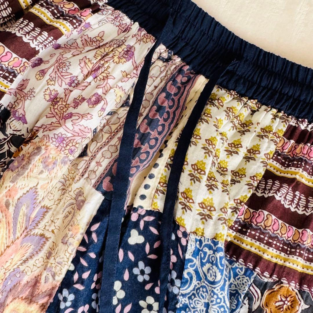 【極美品】nest robe パッチワークスカート ロングスカート希少
