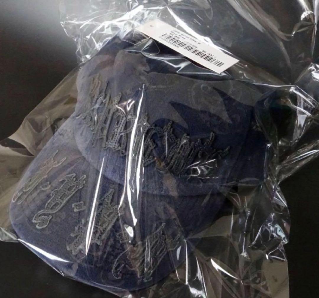 【Supreme】 Leather Appliqué 6-Panel　Navy