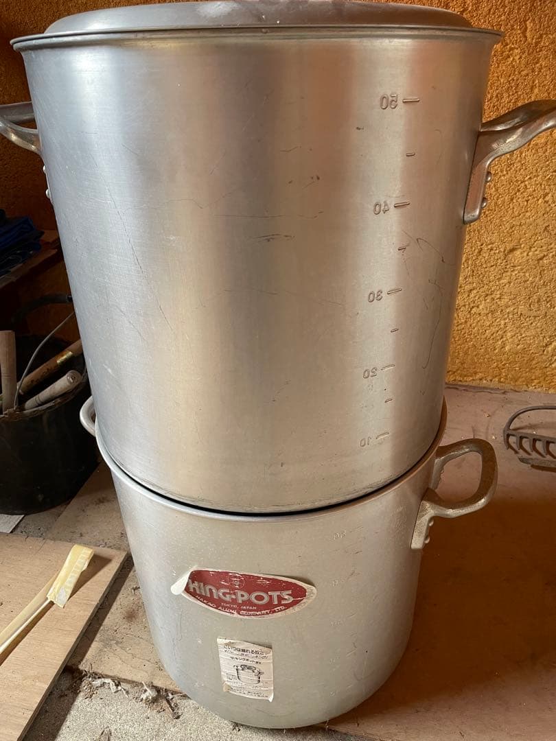 KINGPOTS アルミ寸胴鍋2個　蓋はひとつ付きます　ラーメン蕎麦うどん業務用