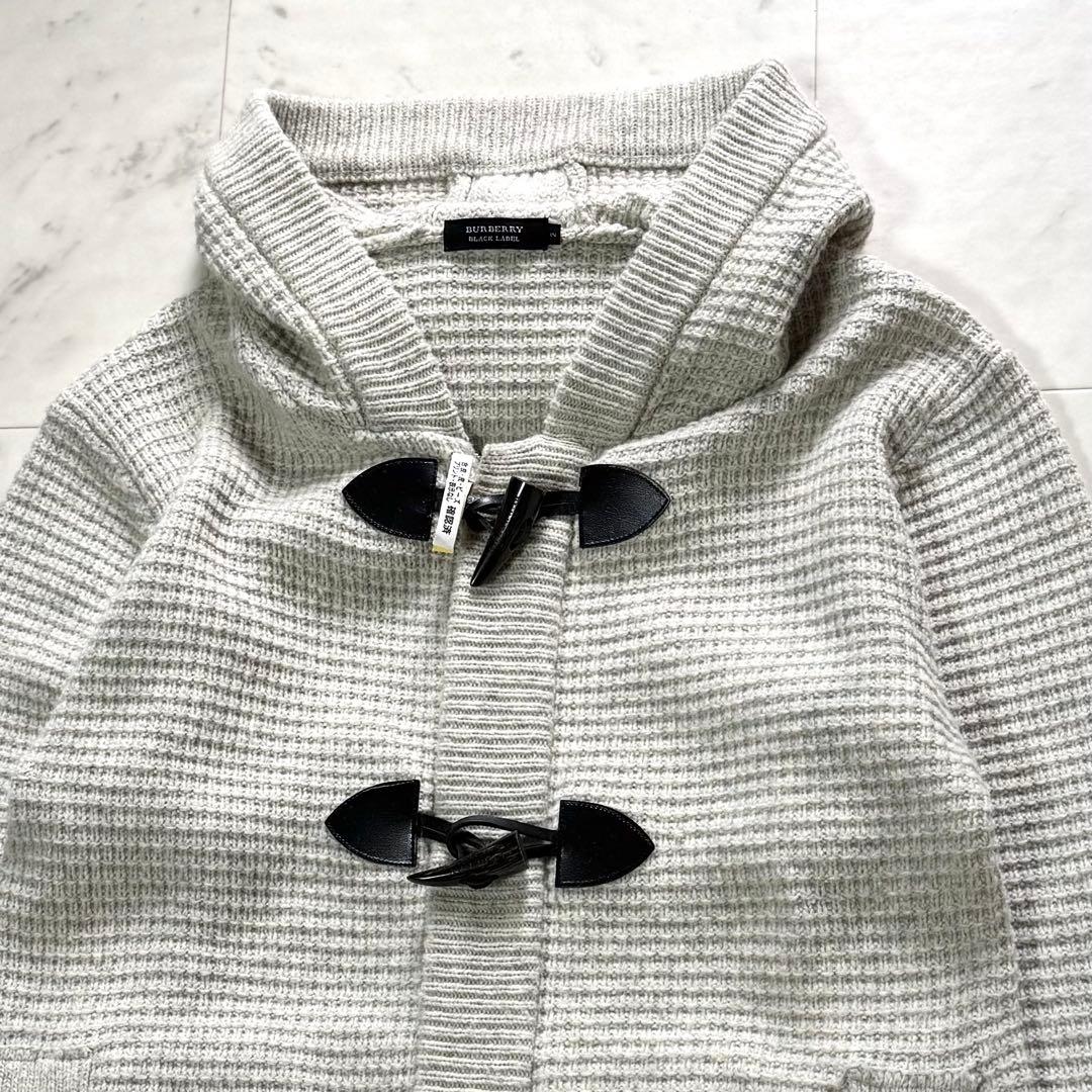 美品 BURBERRY BLACK LABEL ニット ダッフルコート ウール2