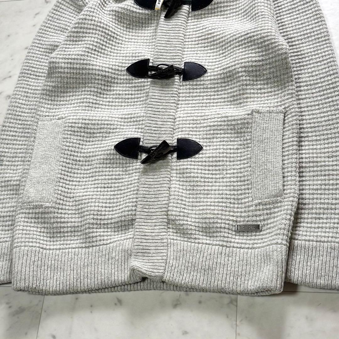 美品 BURBERRY BLACK LABEL ニット ダッフルコート ウール2