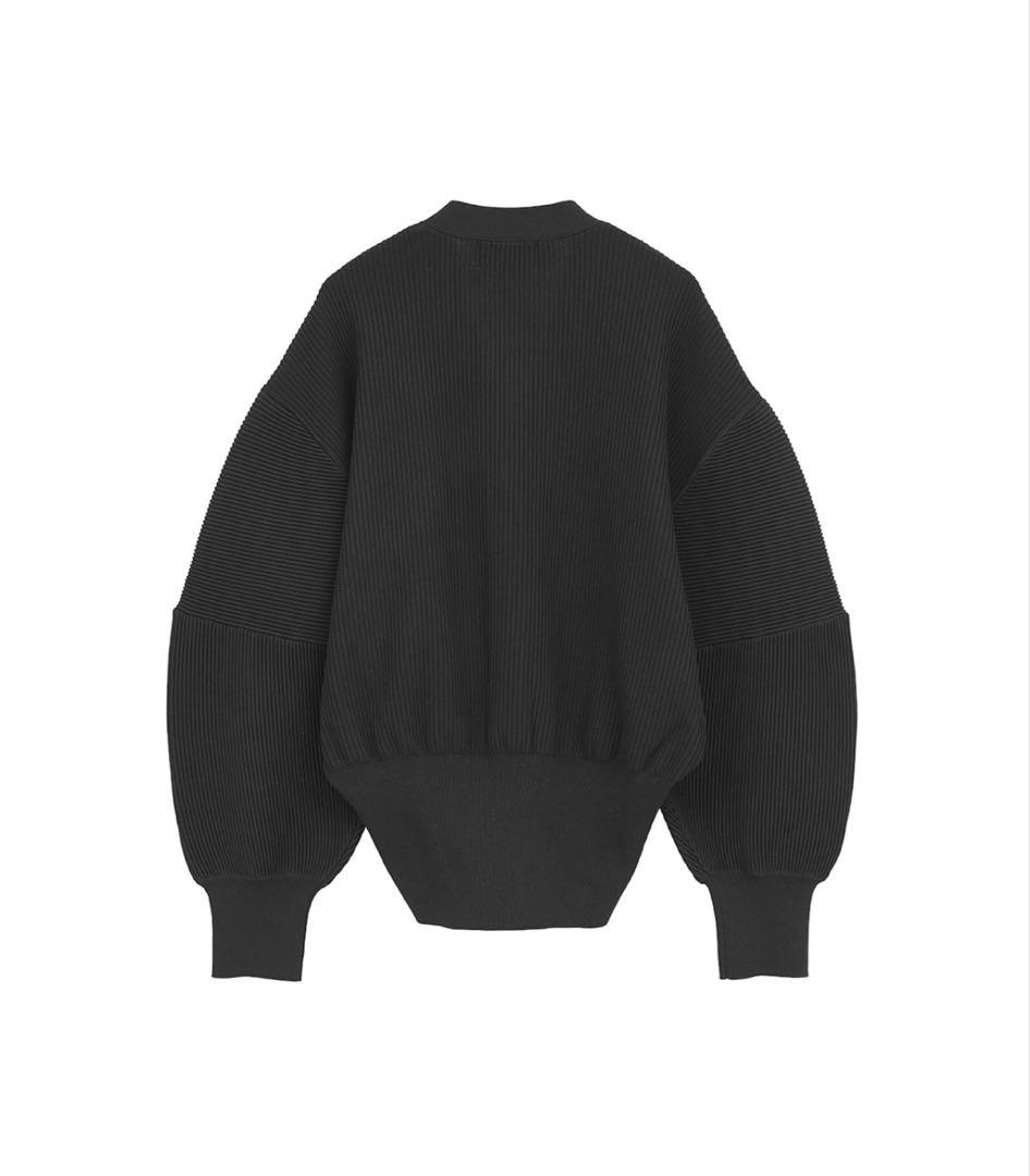 CLANE CURVED SLEEVE KNIT CARDIGAN ブラック