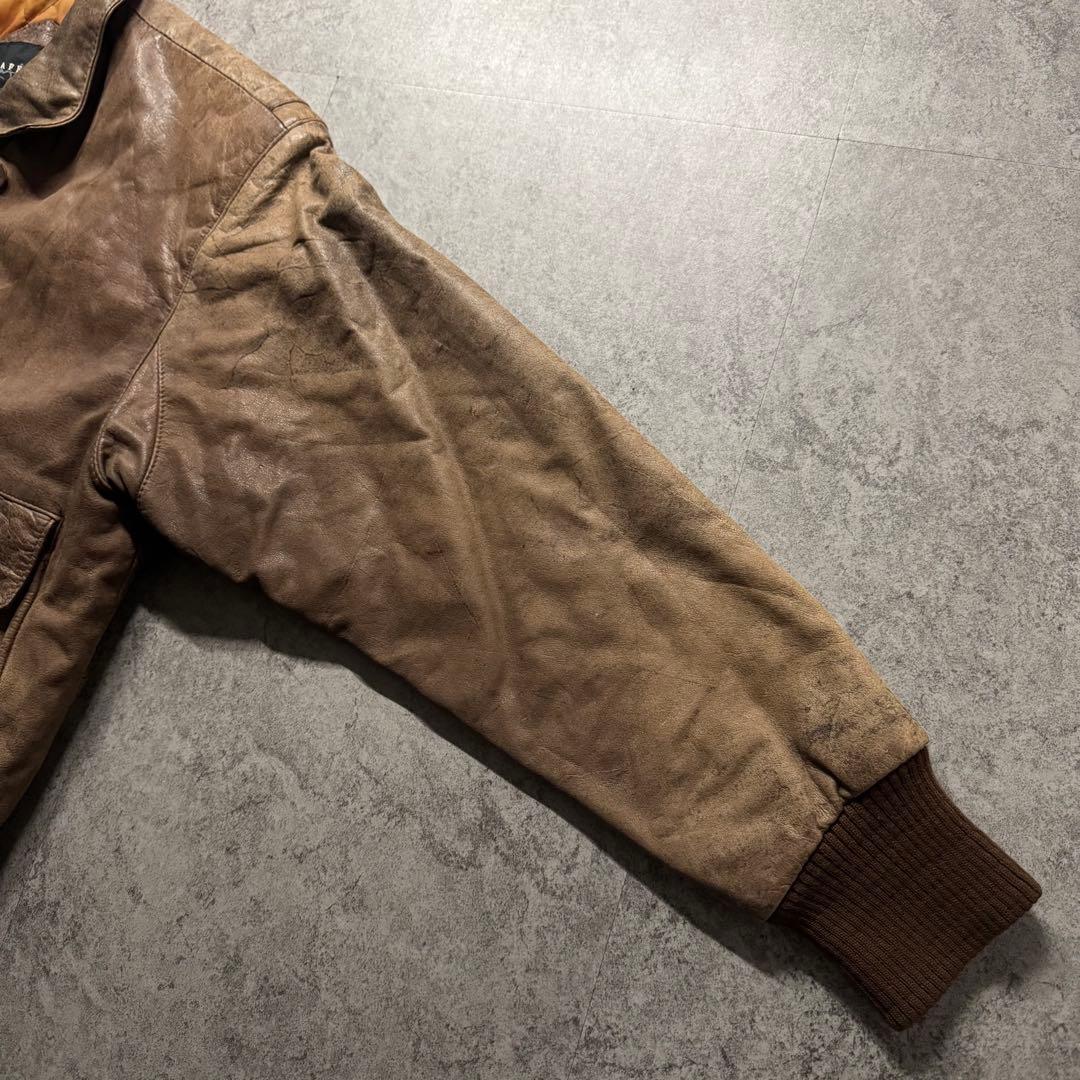 【90s vintage】A-2 leather flight jkt 短丈　M