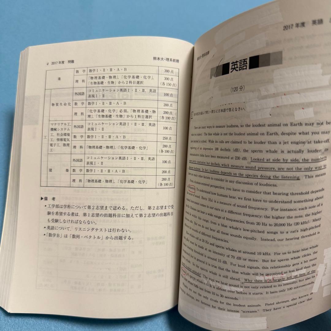 熊本大学　理系　医学部　2014年～2022年 赤本　　9年分