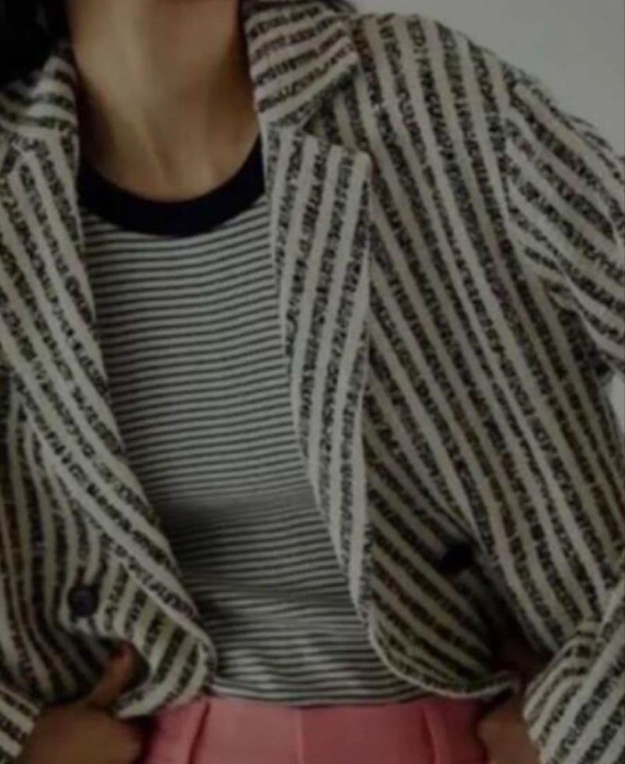 アメリ　ヴィンテージ　GIOLICA STRIPE TWEED JACKET