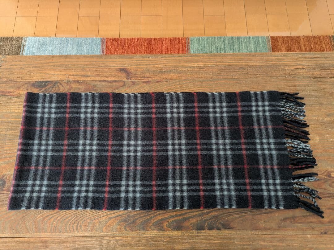 Burberrys カシミアマフラー MADE IN ENGLAND　ネイビー