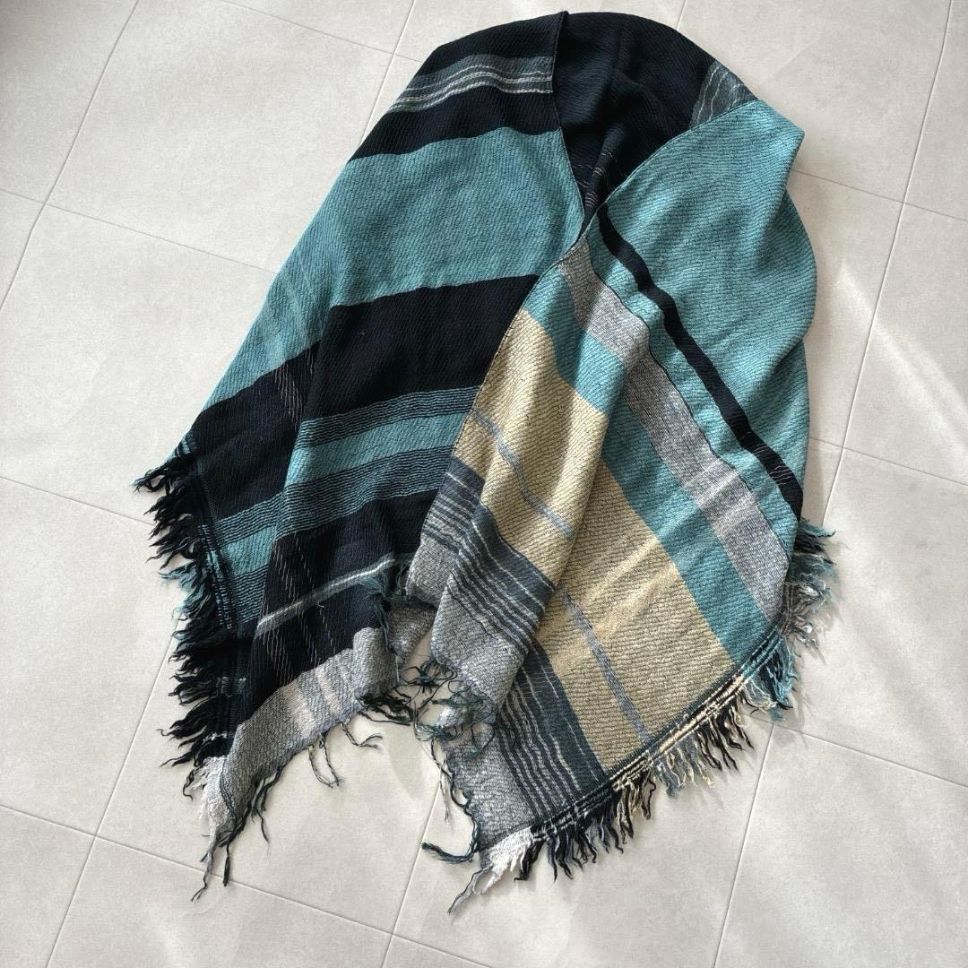 美品 タマキニイメ♡roots shawl ウール混 大判ストール リバーシブル
