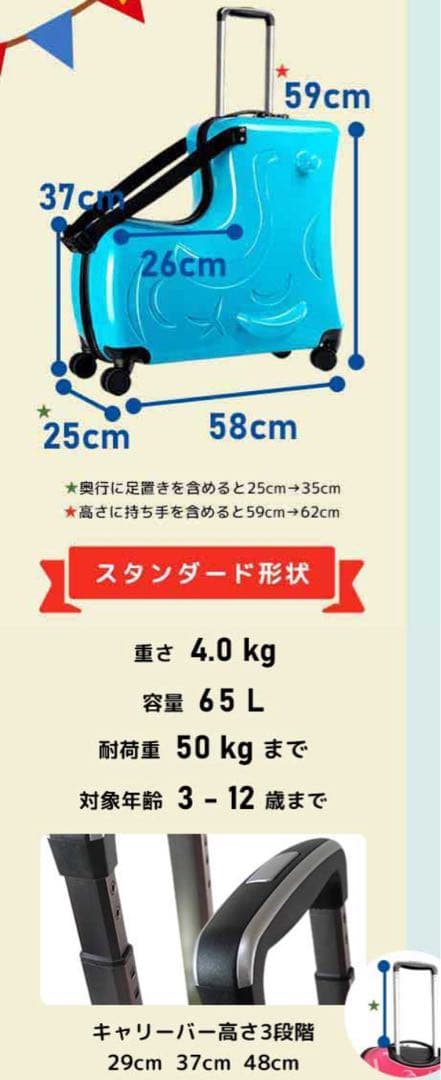 Noricco 乗れるスーツケース Mサイズ レモンイエローマット